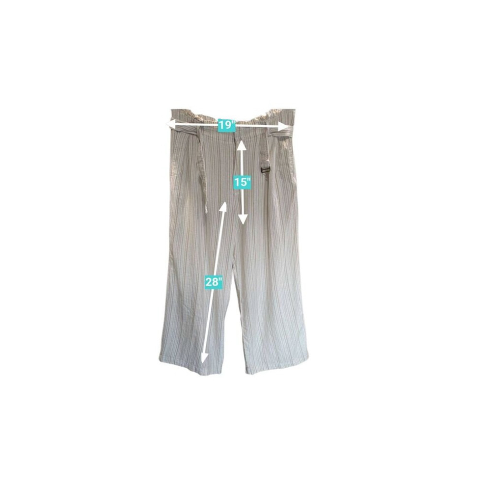 Banana Republic Beige White HighWaist Wide Leg Pants Size16 - Picture 4 of 6